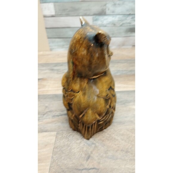 Vintage Alberta Mold Inc Alberta's Ceramic Horned Owl Boho 70's Artist Signed - Picture 6 of 10